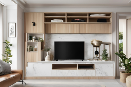 White Marble Tv Unit