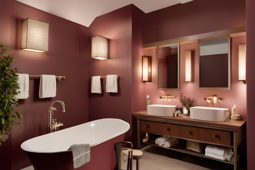 Wine Color Bathroom Design