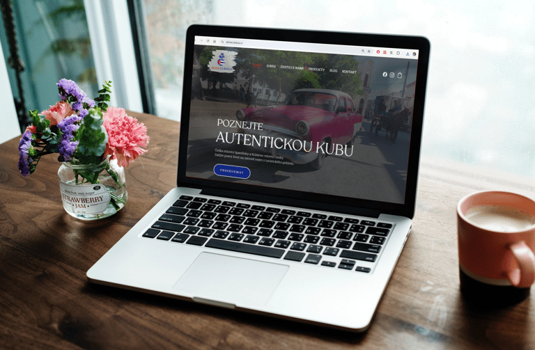 web vytvořený pro turismus na Kubě