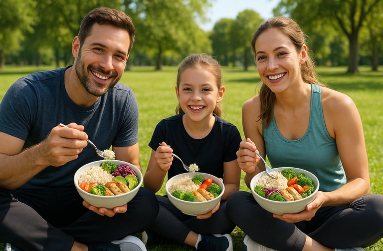 Healthy eating icons representing Diabic.Fit mission
