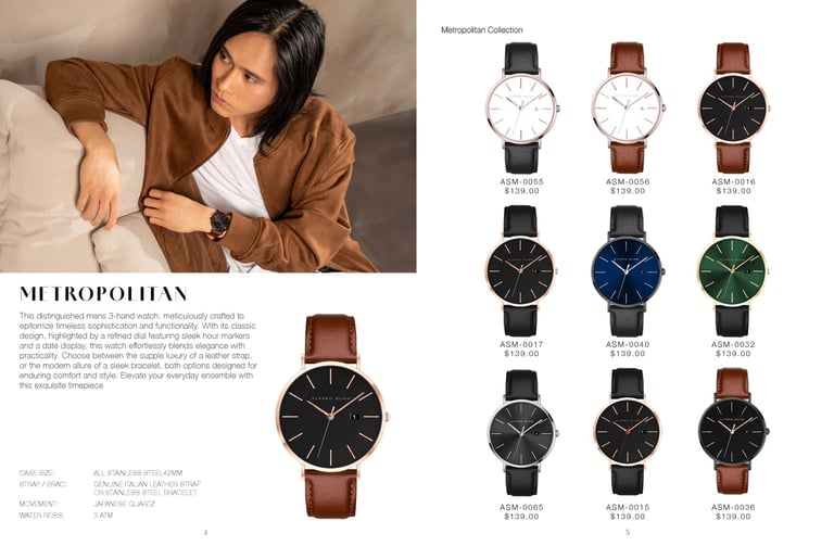 a man in a brown jacket and a watch, alfred sung lifestyle photography 