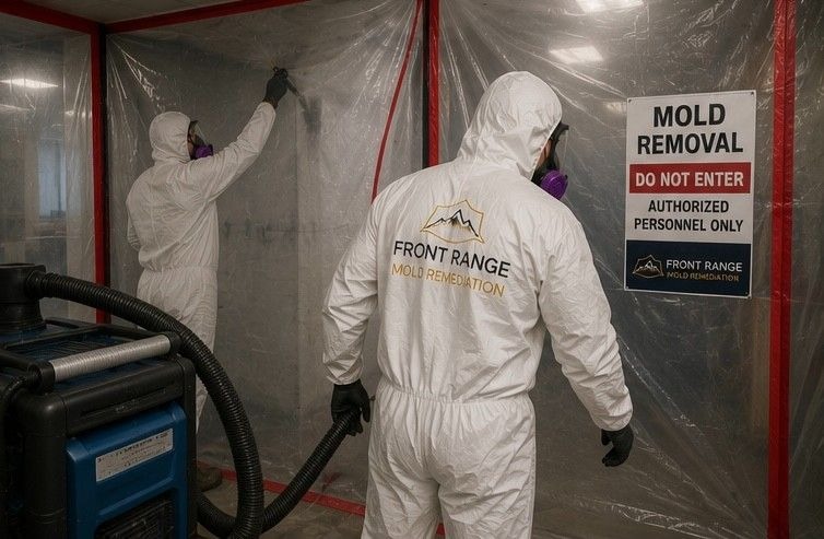 Front Range Mold Remediation commercial team conducting certified mold removal in Colorado Springs business property