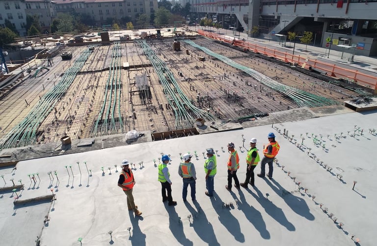 Surveying large construction site