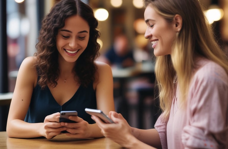 A hand holding a smartphone displaying a website or app interface related to creating a brand. The screen shows options for Home, Discovery, Members, and Topics.