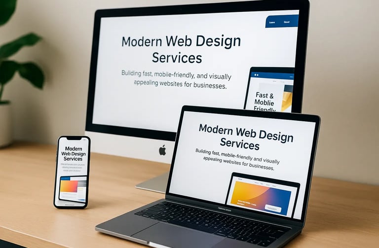 Modern web design example showing a clean, professional business website layout.