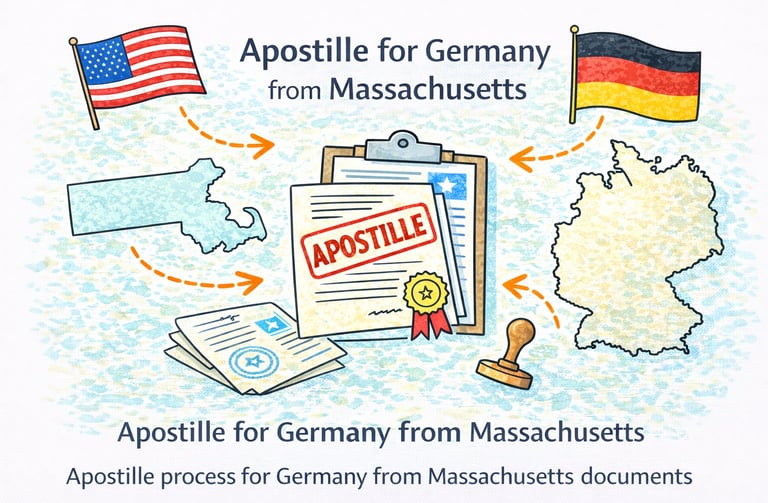 Apostille process for Germany from Massachusetts documents