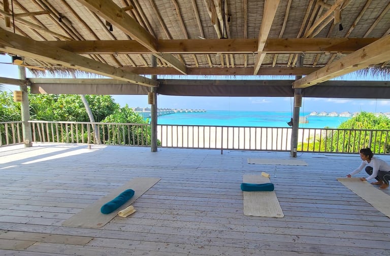 Six Senses Laamu Maldives yoga pavilion
