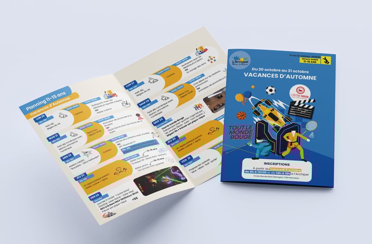 Supports de communication - Programme vacances- L'archipel - Angers - Amy Atelier Graphique