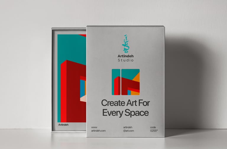 Nachhaltiges Verpackungsdesign aus Recyclingkarton für Artindeh Kunstplatform