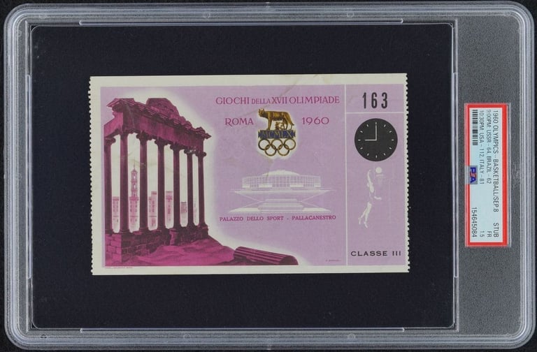 Olympic Basketball Ticket September 8th, 1960 Team USA 112 to Italy 81