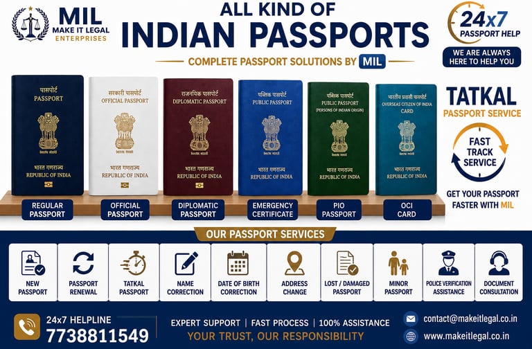 Make it Legal Enterprises Passport Help and Legal Documentation Services Indian Passport Tatkal serv