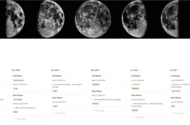moon cycles