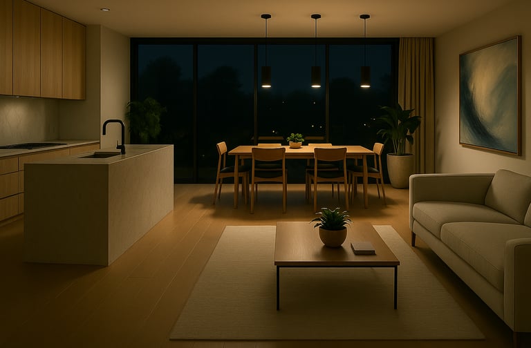 Minimalistisches Interior Design mit Naturbezug
