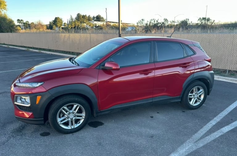 2019 Hyundai Kona compact weekly rental car for rideshare and delivery drivers in Tucson Arizona