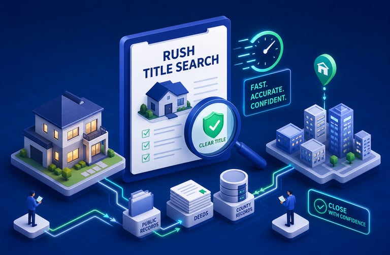 IsRush title searches help investors close quickly without liens or judgements on title