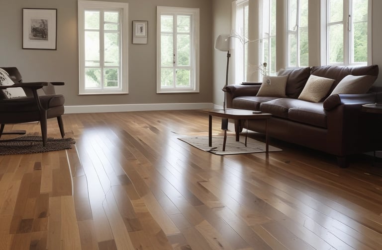 Photo of a craftsman fitting timber flooring in a bright Canterbury home.