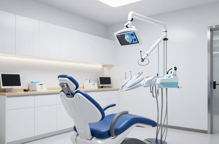 A welcoming dental clinic reception with a friendly staff ready to assist patients.