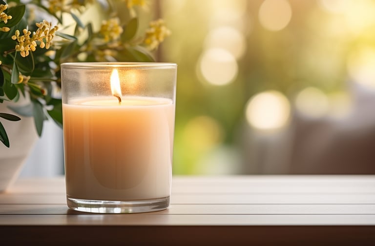 Lighted candle container