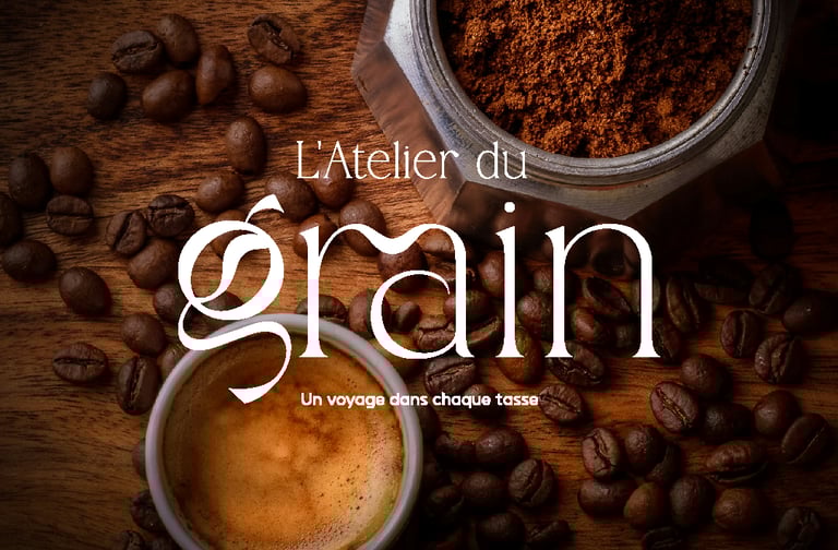 Réalisation : logo - identité visuelle - Café - L'atelier du grain - Amy Atelier Graphique