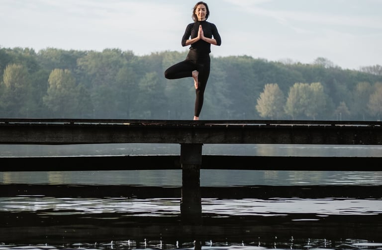 woman in tree pose