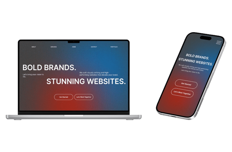 Responsive web design mockup on laptop and phone by AAVision.co