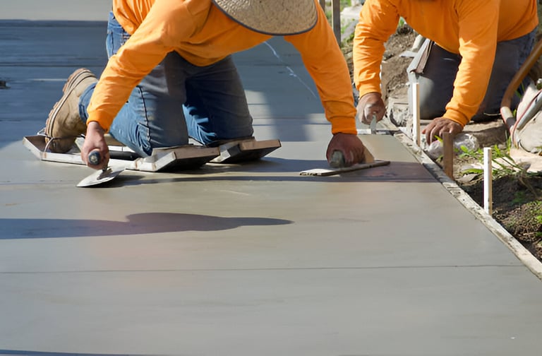 clermont concrete workers making a concrete driveway in clermont florida