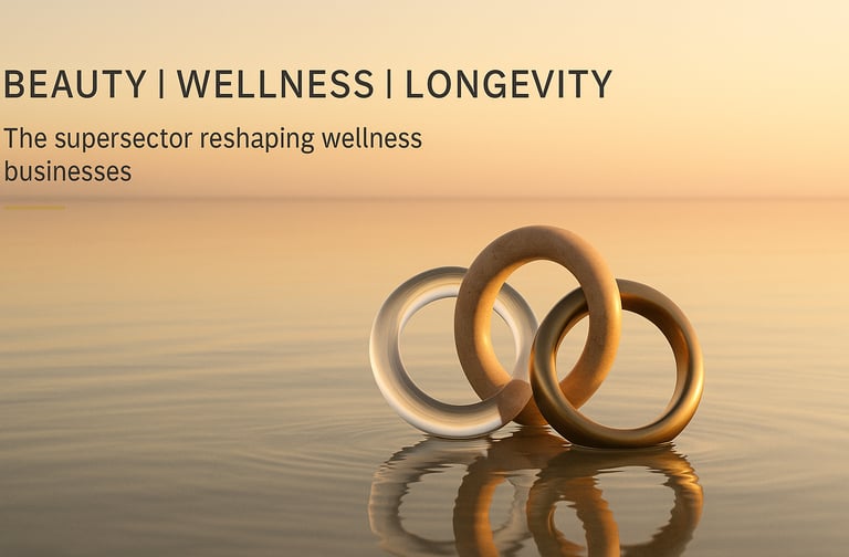 Beauty | Wellness | Longevity, symbolizing the convergence of beauty, wellness, and longevity