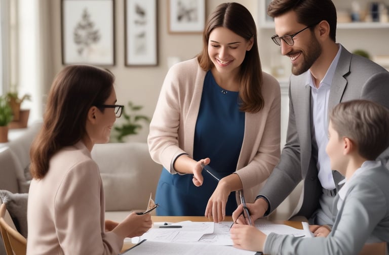 Professional team consultation in a modern office setting.