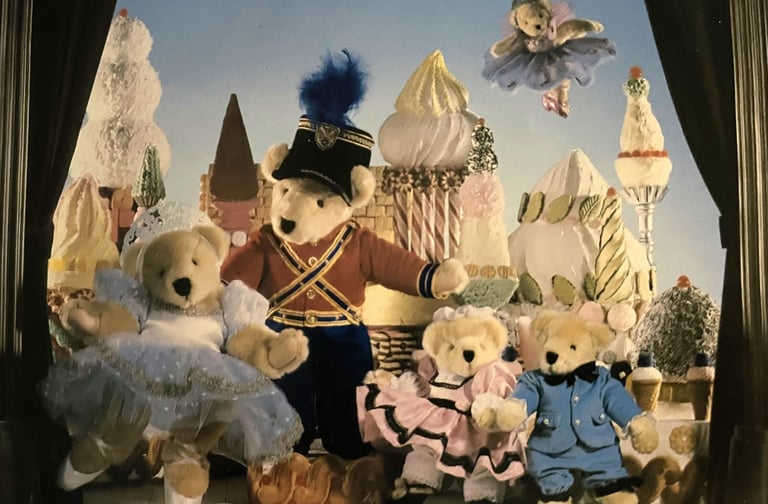 Muffy VanderBear Family teddy bears dressed in costumes from Nutcracker Ballet