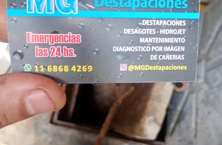 Tarjeta MG Destapaciones