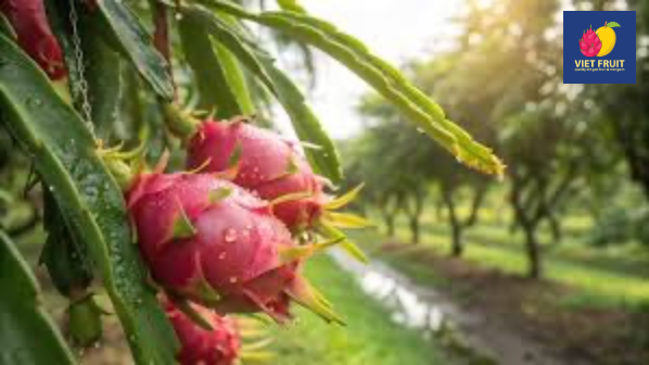 dragon fruit harvested in the rain