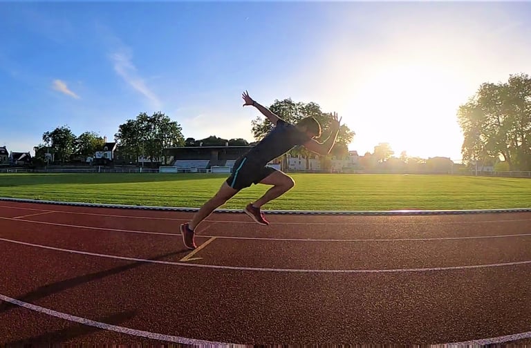 Sprint couché de soleil