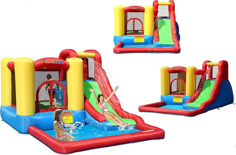Bounceland Jump and Splash Adventure Bounce House or Water Slide All in one, Large Pool, Fun Bouncin