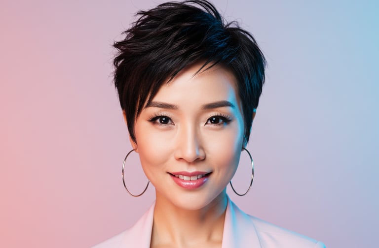a woman with a large hoop earrings and earrings