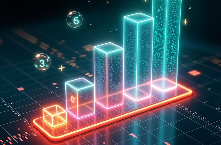 Illustration representing smart growth tools, blockchain investment strategies, and digital asset ma