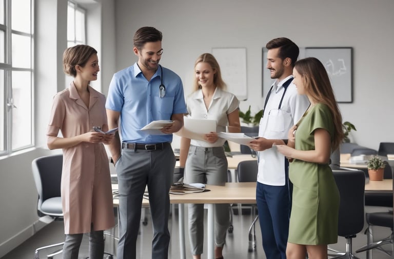 A warm, welcoming caregiver assisting an elderly person at home.