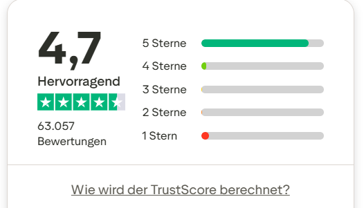 Bewertung Hostinger bei TrustPilot