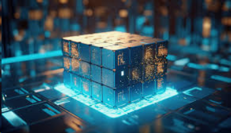 3D visualization of a Kubernetes cluster cube representing container orchestration and automation