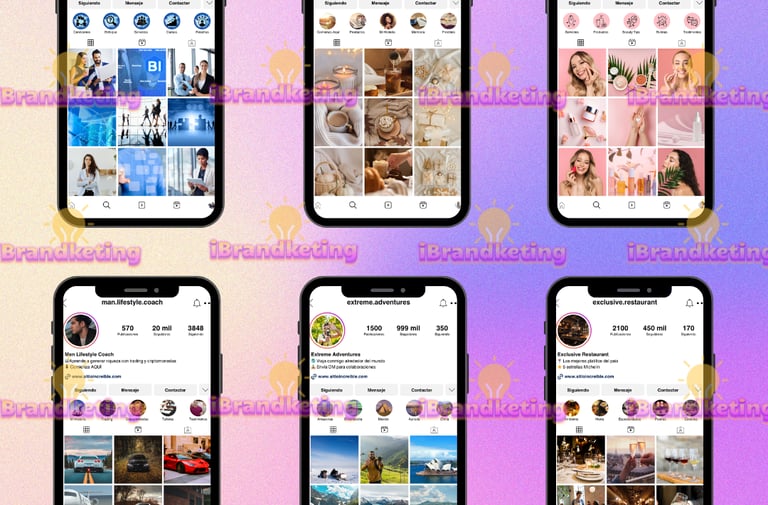 Diseño de feed de instagram profesional, perfil aesthetic, feed instagram estético, agencia marketin