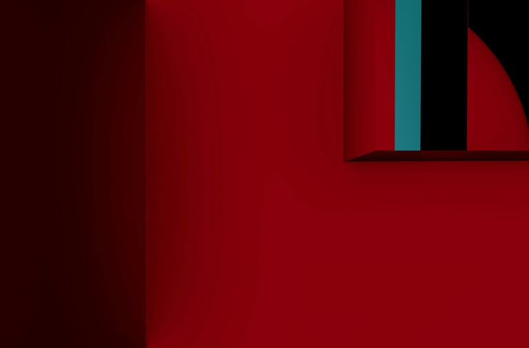 contemporary painting red, black and blue