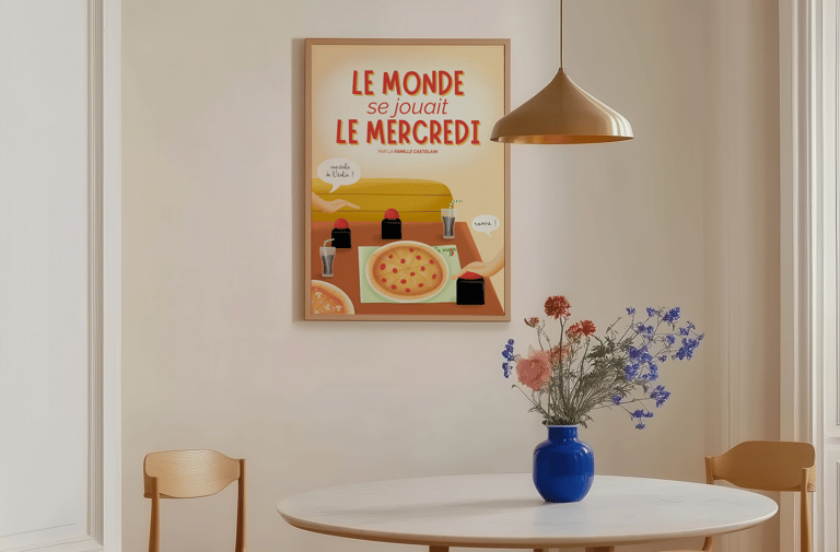 affiche cuisine, décoration illustration personnalisée, affiche souvenir en famille