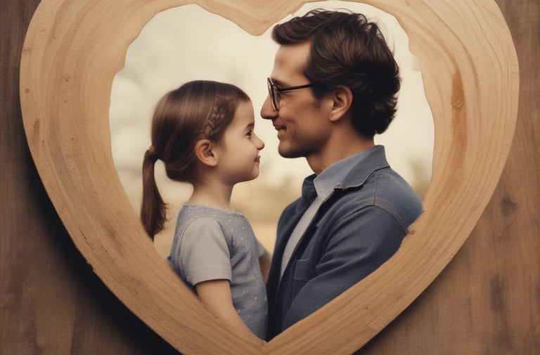 silhouette of father and daughter