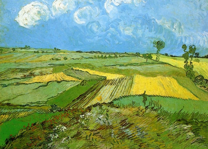 Champs de blé après la pluie ; tableau de Vincent Van Gogh (1890)