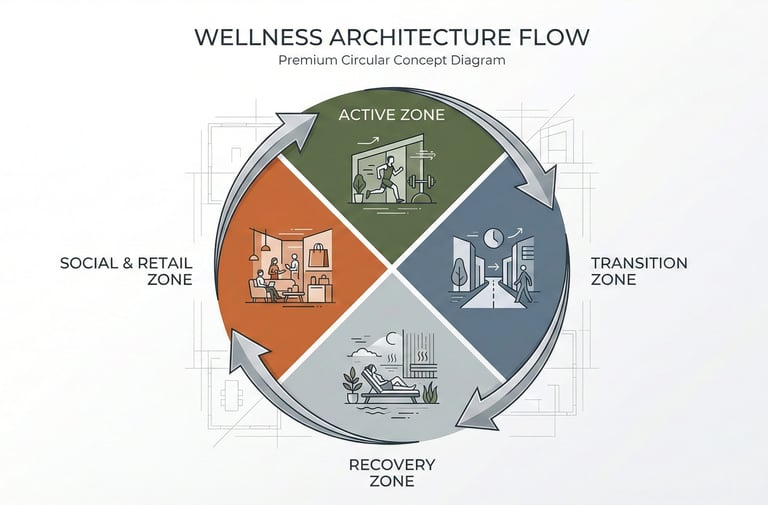 Circular flow chart illustrating the "Experience Architecture" guest journey