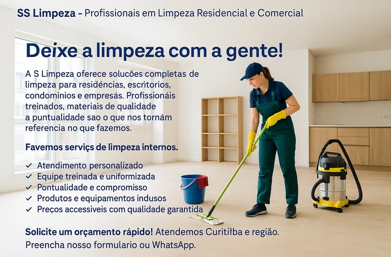 limpeza Pós Obra em Curitiba - PR - SS LIMPEZA