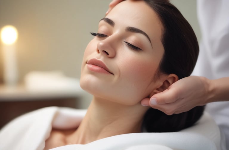A therapist performing a massage on a client.