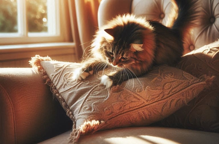 gato arañando los muebles