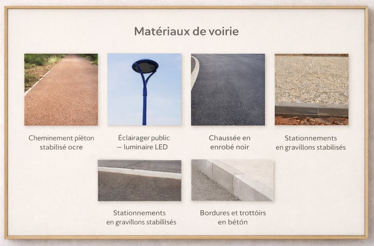 materiaux de voirie et amenagement des routes du lotissement Domaine du Parc a Belbeuf