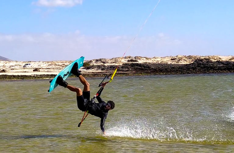 The instructor performing a hand-slide