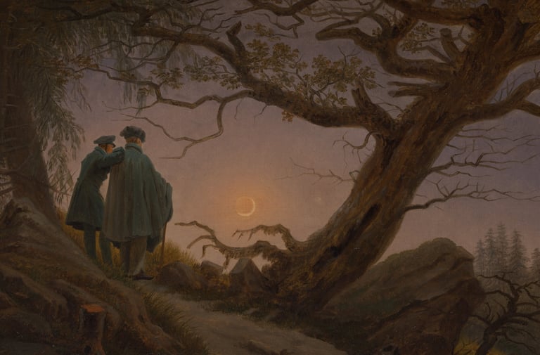 Two Men Contemplating the Moon by Caspar David Friedrich